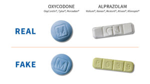Fake pills laced with fentanyl can be difficult to spot. Always test your drugs before taking them