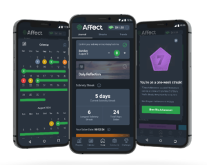 Affect's sober tracker can help you drink less alcohol and online alcohol treatment is available in the app